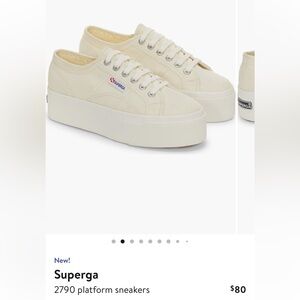 Superga Platform Sneakers in Beige Natural Avorio